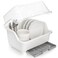 Acshio Dish Drying Rack Plastic Plate Cup Dryer Holder with Lid Removable Drainboard Cutlery Utensil Dish Nursing Bottle Organizer for Tableware Kitchen Cabinet