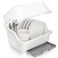 Acshio Dish Drying Rack Plastic Plate Cup Dryer Holder with Lid Removable Drainboard Cutlery Utensil Dish Nursing Bottle Organizer for Tableware Kitchen Cabinet