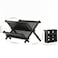 HBlife Dish Rack Bamboo Folding 2Tier Collapsible Drainer Dish Drying Rack with Utensils Flatware Holder Set Dish Rack with Utensil Holder