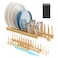 Mukylar Bamboo Dish Rack Expandable Plate Rack Dish Drying Rack for Kitchen Cabinet Storage Adjustable MultiFunctional Design Organizer for Plates Bowls Cups Pots Cutting Boards Natural Bamboo