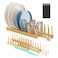 Mukylar Bamboo Dish Rack Expandable Plate Rack Dish Drying Rack for Kitchen Cabinet Storage Adjustable MultiFunctional Design Organizer for Plates Bowls Cups Pots Cutting Boards Natural Bamboo
