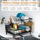 IMXSUMDA Dish Drying Rack 2 Tier Dish Racks for Kitchen Counter Compact Drying Rack Kitchen RustResistant Dish Drainer Detachable SpaceSaving Dish Rack with Drainboard Utensil Holder Black