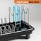 Laveshop Small Dish Drying Rack Compact Dish Drainer for Kitchen Counter with Adjustable Back Slots SpaceSaving for Small Kitchens Black