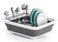 THANSTAR Collapsible Dish Drying Rack for RV Kitchen Foldable Drainer Organizer for Kitchen Countertop Space Saving Portable Dish Rack for Campers Travel Trailer Small Spaces Easy Storage Grey
