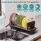 junyuan Compact Dish Drying RackSmall Dish Rack for Kitchen Counter Dish Drainer with 360 Rotatable SpoutPlate Rack Dish Strainer with Cutlery Holder for Pots Fork Knives Space Saving
