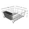 Sweet Home Collection Dish Drying Rack Cutlery Holder 2 Piece Set Compact SinkFitting Dish Drainer with Rubberized Undercoating SpaceSaving Kitchen Organizer for Plates Cups Bowls Utensils In Sink Dar
