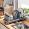 SanDream Small Dish Drying Rack with Removable Utensil Holder AntiScratch Base Stainless Steel Dish Rack Dish Drying Rack with Drainage Space Saving Design for Kitchen Counter Gray