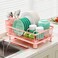 GAOKASE Dish Drying Rack Stainless SteelDish Rack Dish Racks for Kitchen Counter Kitchen Dish Drainers with Removable Utensil HolderNew Drain OutletPlate Rack and DrainboardPink11 W x 15 L