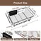 romision Over the Sink Expandable Dish Drainer Drying Rack In Stainless Steel for Small Kitchen Counter Space Saving Modern Compact Metal Above Plate Dryer Strainer Adjustable Hanging Inside Drain Hol