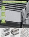 CosyPic Dish Racks Thicker Premium 304 Stainless Steel Dish Drying Rack for Kitchen Counter Automatic Drainage Spout Dish Drainer Drainboard Set with Utensil Holder and Cup Holder Black