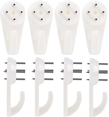 PinCute 60 Pack Concrete Wall Hooks Wall Picture Hangers with Invisible Nails No Drilling Picture Hanging Hooks for Stucco Cement Wall and More