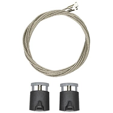 AS Hanging Display Systems AddOn for Picture Rail Hanging System Kit 2 Twist Steel Cables 48in 2 Picture Rail Hooks Strong Metal Hanging Cables Hooks for Frames Arts Paintings at Home Office
