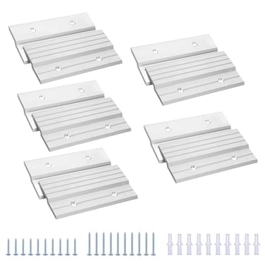 AENTGIU French Cleat Picture Hanger 4 Aluminum Z Clips Interlocking Picture Cleat Wall Mounting Bracket Hardware Kit for Whiteboard Panels Shelf Artwork Cabinet Art Frames 5 Pairs