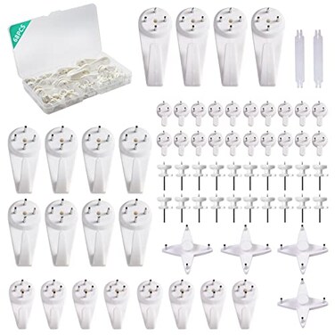 HI LOHAS Picture Hanging Kit No Damage Wall Hangers for Frame68pcs Invisible Nails for Concrete Hardwall and Cement Wall Mix