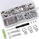 Tbestmax 252 D Ring Picture Frame Hanger and Sawtooth Photo Hanging Hardware Set with Screws and Spirit Level Silver