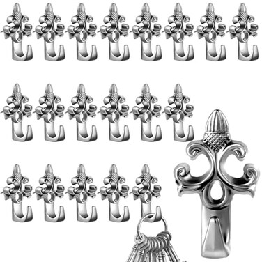 Ripeng 20 Pack Push Pin Hangers 20 Lbs Plant Shape Push Pin Picture Hanging Nails Hooks Wall Hooks Decorative Thumb Tacks for Home Office Fabric Wall WoodenSilver