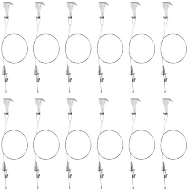 yeesport Picture Rail Hanging System with Hook 66 lb 30 kg Max Load Adjustable Wire Hooks Kit 66 ft 2 m Length Cable with Loop Picture Hanging Kit 12 Pack