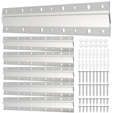 Yantuo French Cleat Hanger 10 Inch 6 Pairs Z Bar Hanger Supports 60 Lbs Interlocking Wall Mounting Bracket Hardware Kit for Hanging Mirrors Picture Shelf Whiteboard Art Frames