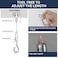 cezelux 4 Pack 6ft Ceiling Sign Hanger Wire Kit 2m Adjustable Suspension Hanging Cable Wire with Hook Wall Mount Suspension Cable for Art Work LED Screen Billboard Lights Mirror Picture Holds Up to 10