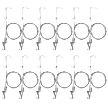 AojSup 12 Pcs Picture Rail Hooks and Wire Set Stainless Steel Picture Hanging Wire with SShaped Hooks and Chain 2m787in Cable Length for Hanging Frames Mirrors Artwork Black