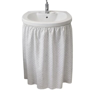 Dependable Industries inc. Essentials Dependable Industries Fabric Sink Skirt Diamond Stitch White