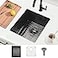 BoomHoze Black Undermount Bar Sink 15 x 17 Inches Small Wet Bar Undermount 16 Gauge SUS304 Single Bowl Outdoor Kitchen Sink