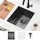 BoomHoze Black Undermount Bar Sink 15 x 17 Inches Small Wet Bar Undermount 16 Gauge SUS304 Single Bowl Outdoor Kitchen Sink