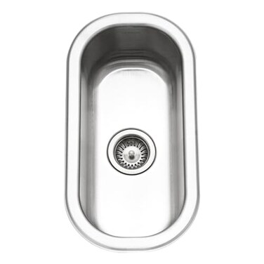 Houzer Club Stainless Steel Kitchen Bar Prep Sink 10 Inch Undermount Compact Oval Sink with Strainer Bottom Grid Durable Versatile Essential for Home Apartment CS1105C