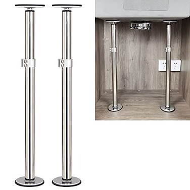 TYESTAND ST2 Undermount Sink Brackets Stainless Steel Adjustable Support Sink Legs Installation and Repair System Kit For Kitchen Sink 16295inches4175cm