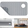 AWOKE Sink Protectors for Kitchen SinkKitchen Sink Protector Mat 286 x 145 HeatResistant Silicone Folding NonSlip Mat for Stainless Steel Sink with Right Drain Grey
