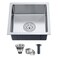 TSIBOMU 15 Inch Undermount Single Bowl Kitchen Sink 18 Gauge 304 Stainless Steel Mini Bar Sink for Compact Kitchen RV with XDrain Groove Noise Absorbing PadsD15xW15xH6