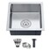 TSIBOMU 15 Inch Undermount Single Bowl Kitchen Sink 18 Gauge 304 Stainless Steel Mini Bar Sink for Compact Kitchen RV with XDrain Groove Noise Absorbing PadsD15xW15xH6