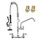 iVIGA Commercial Kitchen Faucet Wall Mount with PreRinse Sprayer 8 Inch Center Wall Mount Kitchen Sink Faucet with 96 Addon Swing Spout 25 Height Faucet with Pull Down Spray