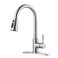 WOWOW Kitchen Faucet with Sprayer Kitchen Sink Faucet SUS 304 Stainless Steel High Arc Single Handle Brushed Nickel Kitchen Faucets with Pull Down Sprayer Pull Out Kitchen Faucet with Deck Plate