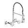 DOLGABA Wall Mount Kitchen Faucet with Pull Down Sprayer 6 Inches Center Two Handles Commercial Kitchen Sink Faucet 2 Functions Sprayer Polished Chrome Utility Sink Faucet