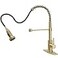 OWOFAN Kitchen Faucet Kitchen Faucets with Pull Down Sprayer Sus304 Stainless Steel Industrial Single Handle One Hole Faucet for Farmhouse Camper Laundry Utility Rv Wet Bar Sinks Bushed Gold 9009J
