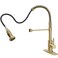 OWOFAN Kitchen Faucet Kitchen Faucets with Pull Down Sprayer Sus304 Stainless Steel Industrial Single Handle One Hole Faucet for Farmhouse Camper Laundry Utility Rv Wet Bar Sinks Bushed Gold 9009J