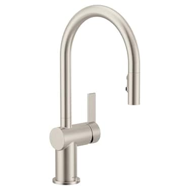 Moen Cia Spot Resist Stainless Modern Pulldown Kitchen Faucet with Power Boost Includes Optional Chrome Accents 7622SRS
