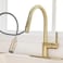 FROPO Gold Kitchen Faucet with Pull Down Sprayer Single Handle Pull Out Kitchen Sink Faucet 1 3 Hole with Deck Plate Low Arc Brushed Gold 360 Swivel Modern Kitchen Faucets for RV Bar Lavatory