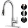 GAGALIFE Kitchen Faucets with Pull Down Sprayer High Pressure Blade Spray Kitchen Sink Faucet Brushed Nickel High Arc Single Handle Stainless Steel Classic Pull Out Spray Kitchen Faucet 1 or 3 Hole