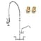 iVIGA 43 Height Commercial Kitchen Sink Faucet with PreRinse Sprayer 8 Inch Wall Mount Center Sink Faucet with Pull Down Spray Unit Compartment Sink Faucet with 10 Swivel Spout for Restaurant