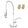 iVIGA 43 Height Commercial Kitchen Sink Faucet with PreRinse Sprayer 8 Inch Wall Mount Center Sink Faucet with Pull Down Spray Unit Compartment Sink Faucet with 10 Swivel Spout for Restaurant