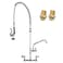 iVIGA 43 Height Commercial Kitchen Sink Faucet with PreRinse Sprayer 8 Inch Wall Mount Center Sink Faucet with Pull Down Spray Unit Compartment Sink Faucet with 10 Swivel Spout for Restaurant