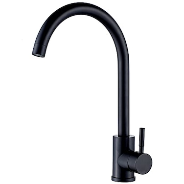 Kohonby High Arc Matte Black Kitchen Faucet Single Handle Stainless SteelCommercial Single Hole Kitchen Sink FaucetModern One Hole Bar Sink Faucet Matte Black