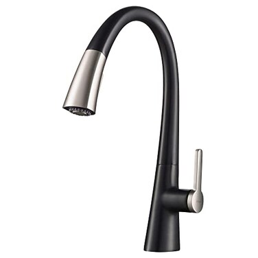 Kraus KPF1673SFSMB Nolen Dual Function Pull Faucets for Kitchen Sinks SingleHandle 16 38 Inch Spot Free Stainless SteelMatte Black