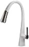 Kraus KPF1673CHWH Nolen Dual Function Pull Faucets for Kitchen Sinks SingleHandle 16 38 Inch Matte WhiteChrome