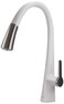 Kraus KPF1673CHWH Nolen Dual Function Pull Faucets for Kitchen Sinks SingleHandle 16 38 Inch Matte WhiteChrome