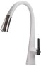 Kraus KPF1673CHWH Nolen Dual Function Pull Faucets for Kitchen Sinks SingleHandle 16 38 Inch Matte WhiteChrome