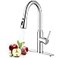 Arofa Kitchen Faucet with Pull Down Sprayer Chrome Faucet for Kitchen Sink Stainless Steel Kitchen Faucets Single Handle 1 or 3 Hole Faucet with Escutcheon for RV Outdoor Laundry Bathroom Sink