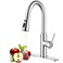 Arofa Kitchen Faucet with Pull Down Sprayer Chrome Faucet for Kitchen Sink Stainless Steel Kitchen Faucets Single Handle 1 or 3 Hole Faucet with Escutcheon for RV Outdoor Laundry Bathroom Sink